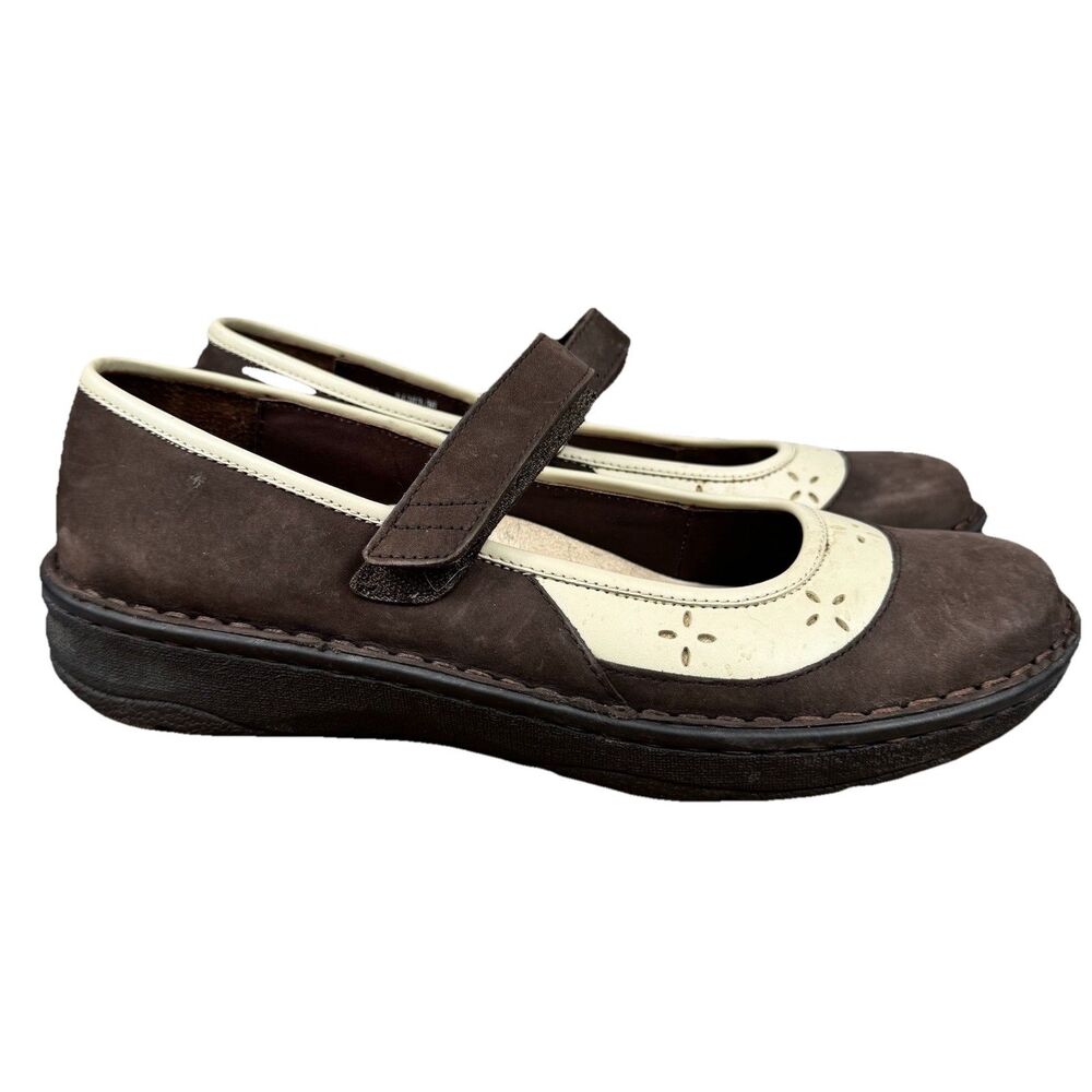 Drew Mary Jane Shoes Women's 11 M Brtan Slip On Leather Adjustable - Picture 9 of 9